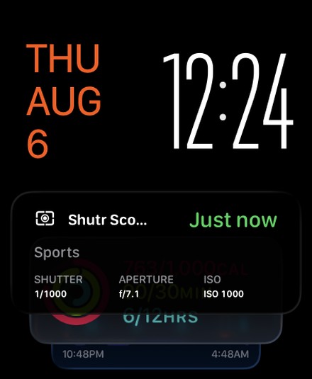 Shutr Scout recommendation in the Apple Watch Smart Stack